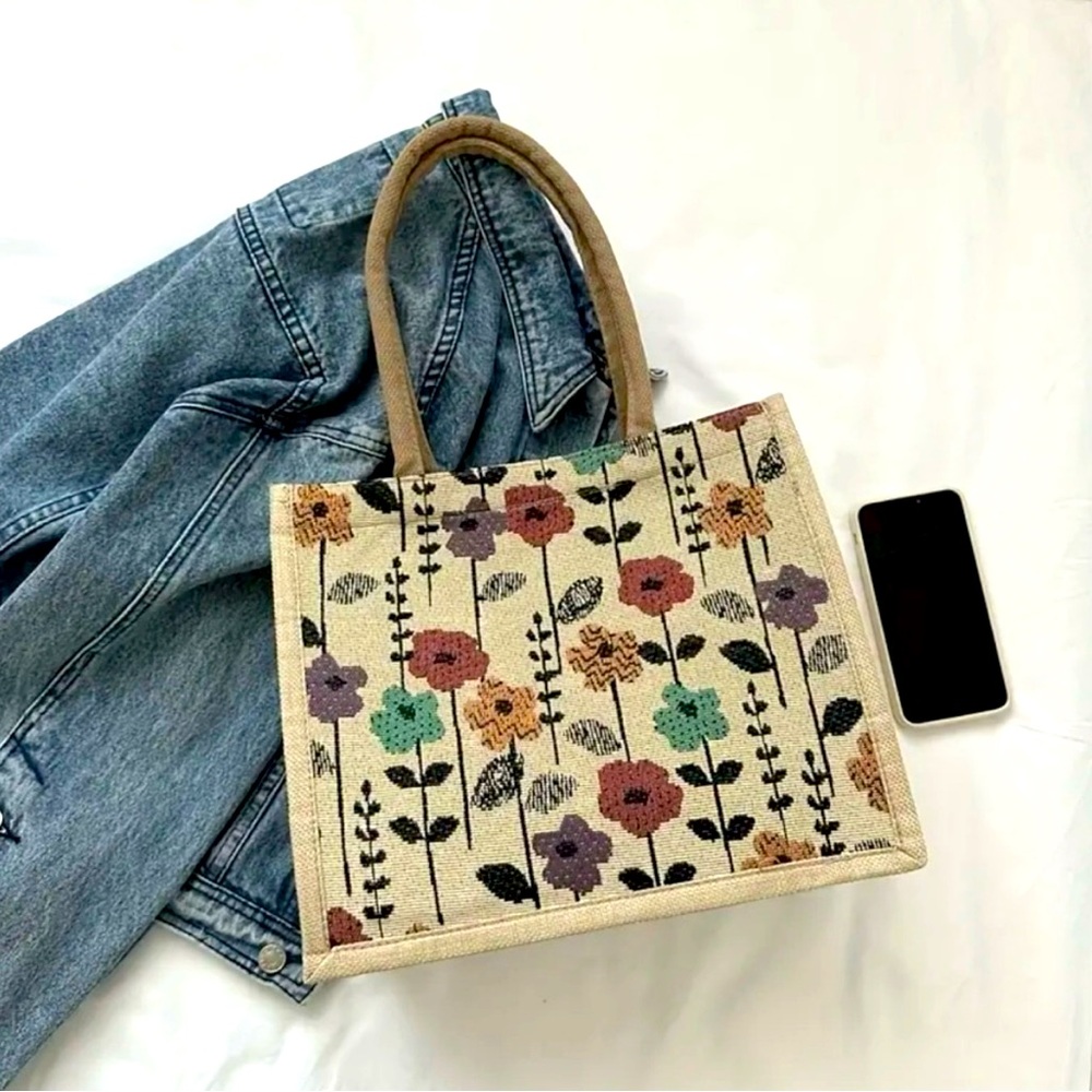 💘New Floral Canvas Tote Handbag